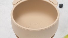 Bol din silicon cu ventuza, AppeKids, The Little Bear - Bubble Beige