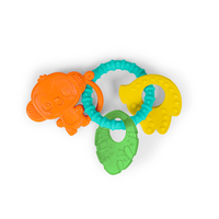 Bright Starts - Set 3 Jucarii de Dentitie Texturate Tropical Chews - Maimutica, Frunza, Banana - 1