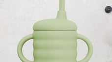 Cana din silicon cu pai, AppeKids - Raw Green