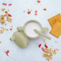 Cana din silicon cu pai, AppeKids - Raw Green - 4