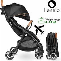 Carucior sport, Lionelo, Julie One, De la nastere, Greutate redusa, Cu accesorii, Cadru din aluminiu, 0-22 kg, Conform cu standardele europene de securitate EN1888-1 si EN1888-2, Negru/Auriu - 3