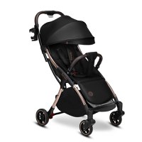 Carucior sport, Lionelo, Julie One, De la nastere, Greutate redusa, Cu accesorii, Cadru din aluminiu, 0-22 kg, Conform cu standardele europene de securitate EN1888-1 si EN1888-2, Negru/Auriu - 1