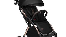 Carucior sport, Lionelo, Julie One, De la nastere, Greutate redusa, Cu accesorii, Cadru din aluminiu, 0-22 kg, Conform cu standardele europene de securitate EN1888-1 si EN1888-2, Negru/Auriu