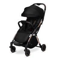 Carucior sport, Lionelo, Julie One, De la nastere, Greutate redusa, Cu accesorii, Cadru din aluminiu, 0-22 kg, Conform cu standardele europene de securitate EN1888-1 si EN1888-2, Negru/Auriu - 4