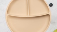 Farfurie compartimentata din silicon cu ventuza, AppeKids - Bubble Beige