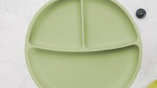 Farfurie compartimentata din silicon cu ventuza, AppeKids - Raw Green