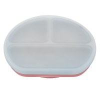 Farfurie compartimentata din silicon cu ventuza si capac, AppeKids - Old Rose - 5