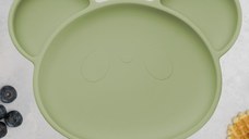 Farfurie din silicon cu ventuza, AppeKids, Panda - Raw Green