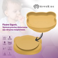Farfurie din silicon cu ventuza, AppeKids, The Little Bear - Honey - 4