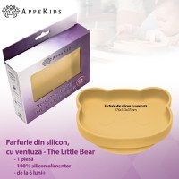 Farfurie din silicon cu ventuza, AppeKids, The Little Bear - Honey - 2