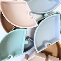 Farfurie Puzzle Minikoioi 100% Premium Silicone Bubble Beige/Powder Grey - 7