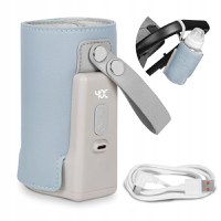 Incalzitor biberoane, Lionelo, ThermUp Go Plus, Portabil, Cu aspect elegant, Temperatura constanta pana la 24 h, Incarcare USB, Albastru deschis - 1
