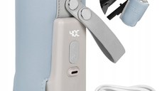Incalzitor biberoane, Lionelo, ThermUp Go Plus, Portabil, Cu aspect elegant, Temperatura constanta pana la 24 h, Incarcare USB, Albastru deschis