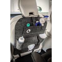 Organizator auto, Lionelo, 2 in 1 si proctectie spatar auto, Cu multiple Buzunare, 70x55x40 cm, Gri - 1