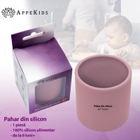 Pahar din silicon, AppeKids - Old Rose - 2
