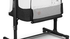Patut co-sleeper, Lionelo, Aurora, 3 in 1, Cu leganare si setare unghiulara, Include saltea cu densitate T25 si geanta transport, Reglabil in 5 pozitii pe inaltime, Pana la 9 kg, 0 luni+, Conform cu EN 1130:2019+AC:2020, EN 16890:2, Gri inchis