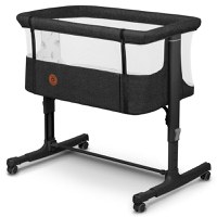 Patut co-sleeper, Lionelo, Aurora, 3 in 1, Cu leganare si setare unghiulara, Include saltea cu densitate T25 si geanta transport, Reglabil in 5 pozitii pe inaltime, Pana la 9 kg, 0 luni+, Conform cu EN 1130:2019+AC:2020, EN 16890:2, Gri inchis - 3