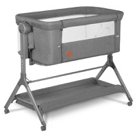 Patut co-sleeper, Lionelo, Leonie, Plus, Pliabil, Cu sistem de leganare, Cu setare unghiulara, Reglabil in 6 pozitii pe inaltime, Conform cu standardele europeane de securitate EN1130 si EN16890, Gri - 4