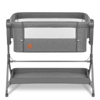 Patut co-sleeper, Lionelo, Leonie, Plus, Pliabil, Cu sistem de leganare, Cu setare unghiulara, Reglabil in 6 pozitii pe inaltime, Conform cu standardele europeane de securitate EN1130 si EN16890, Gri - 6