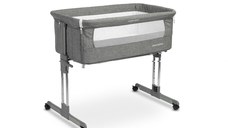 Patut co-sleeping cu saltea si reglare in 7 pozitii Caretero SLEEP2GETHER Grafit