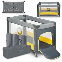 Patut Pliant Lionelo cu un Nivel Stefi 120x60 cm Yellow Lemon - 1