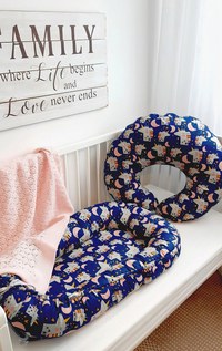 Perna pentru alaptare, 100% Bumbac, 60X60 cm, Eko - Navy - 3