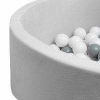 Piscina uscata, New Baby, Cu 150 de bile (Alb, gri), Din tesatura fina cu certificare Oeko-Tex Standard 100, Dimensiune 83 x 83 x 30 cm, Grey - 2