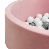 Piscina uscata, New Baby, Cu 150 de bile (Alb, gri), Din tesatura fina cu certificare Oeko-Tex Standard 100, Dimensiune 83 x 83 x 30 cm, Pink - 2