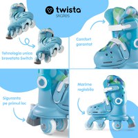 Role ajustabile Yvolution Twista Skates marime 23-28 Blue - 4