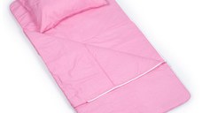 Sac de dormit de bumbac cu perna si fermoar 140x75 cm Nativo Dreams Roz