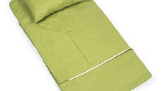 Sac de dormit de bumbac cu perna si fermoar 140x75 cm Nativo Dreams Verde