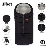Sac de iarna, Petite&Mars, Jibot, Pentru carucior, landou sau scaun auto, 100x48 cm, Impermeabil, Cu elemente reflectorizante, Extensibil, 3 in 1, Green - 3
