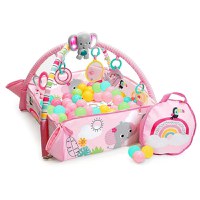Salteluta de Activitati Bright Starts 5 in 1 Gym & Ball Pit Rainbow Tropics - 1