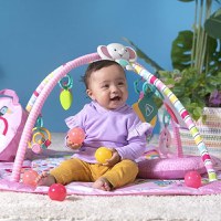 Salteluta de Activitati Bright Starts 5 in 1 Gym & Ball Pit Rainbow Tropics - 12