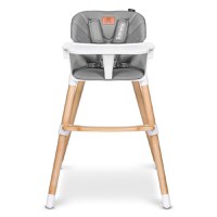 Scaun de masa, Lionelo, Koen, Din fag, 2 in 1, Transformabil, Sustine 30 kg, 6 luni+, Conform cu standardul european de securitate EN14988, Gri - 4