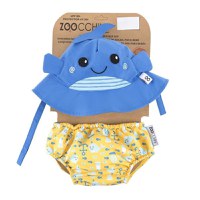 Set Chilotel de Baie si Palarie Zoocchini Whale UPF50 1-2 ani - 1