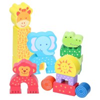 Set constructie din lemn Marionette animale salbatice 20 piese - 1