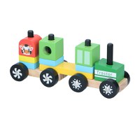 Set constructie din lemn Marionette Tractor 11 piese - 1