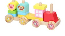 Set constructie din lemn Marionette Tren 11 piese