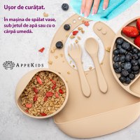 Set Diversificare, AppeKids, 100% Silicon, Classic - Bubble Beige - 2