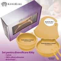 Set Diversificare, AppeKids, 100% Silicon, Kitty - Honey - 2