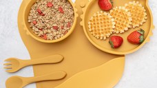 Set Diversificare, AppeKids, 100% Silicon, Kitty - Honey