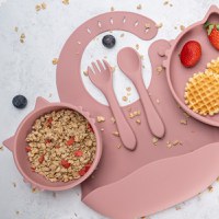 Set Diversificare, AppeKids, 100% Silicon, Kitty - Old Rose - 2