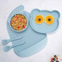 Set Diversificare, AppeKids, 100% Silicon, Panda - Aqua Blue - 1