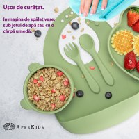 Set Diversificare, AppeKids, 100% Silicon, Panda - Raw Green - 6