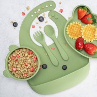 Set Diversificare, AppeKids, 100% Silicon, Panda - Raw Green - 3