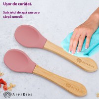 Set Lingurite din bambus, AppeKids - Old Rose - 4