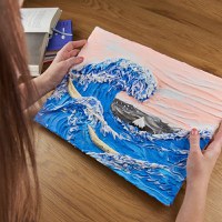 Set pictura 3D cu argila usoara, 30*40cm - Waves - 2
