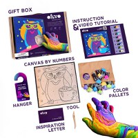 Set pictura cu argila usoara, 29*29 cm - Owl - 2