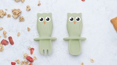 Set Tacamuri din silicon, AppeKids, OWL - Raw Green